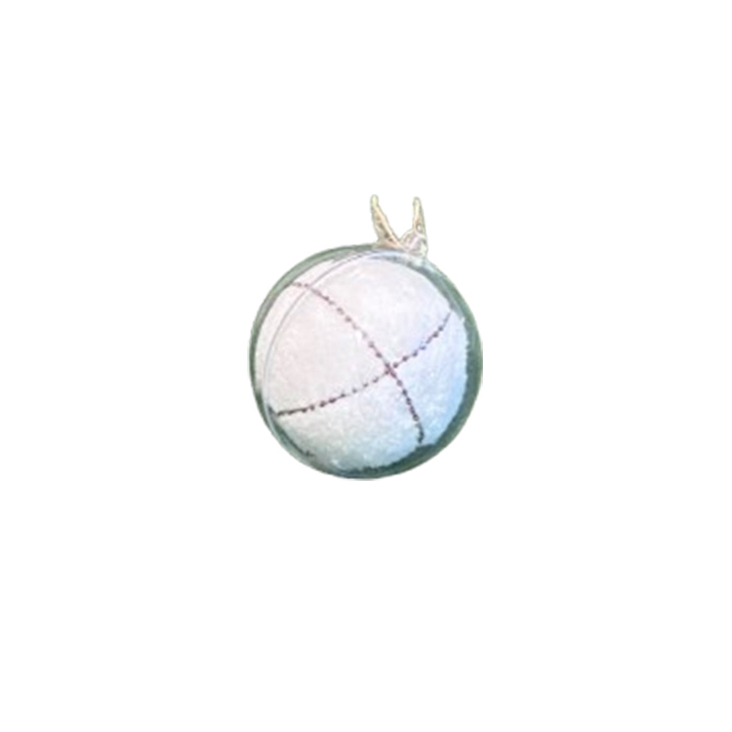 transparent christmas ball with natural fiber 9 cm
