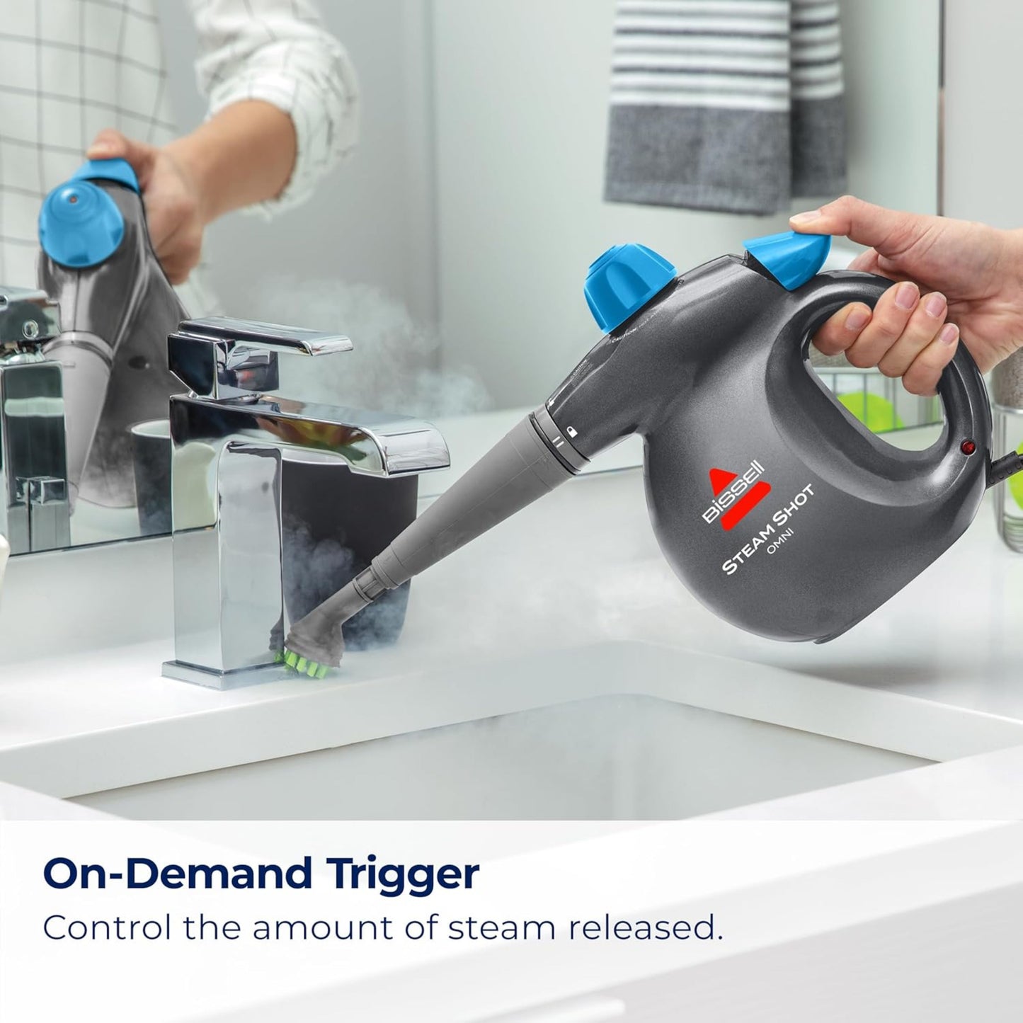BISSELL Steam Shot Omni Handheld Hard Surface Steam Cleaner Titanium