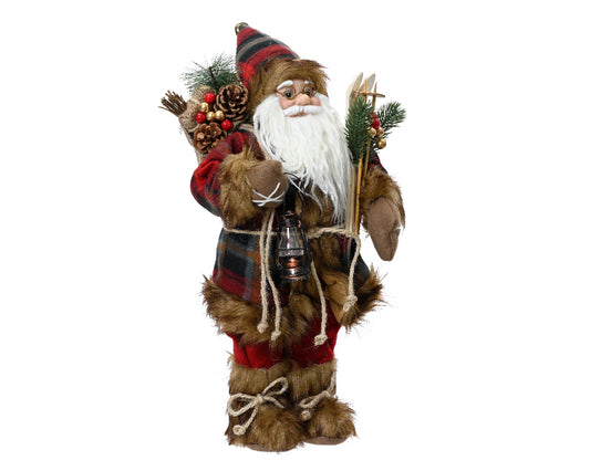 Santa polyester plastic body with red coat coat - 60cm