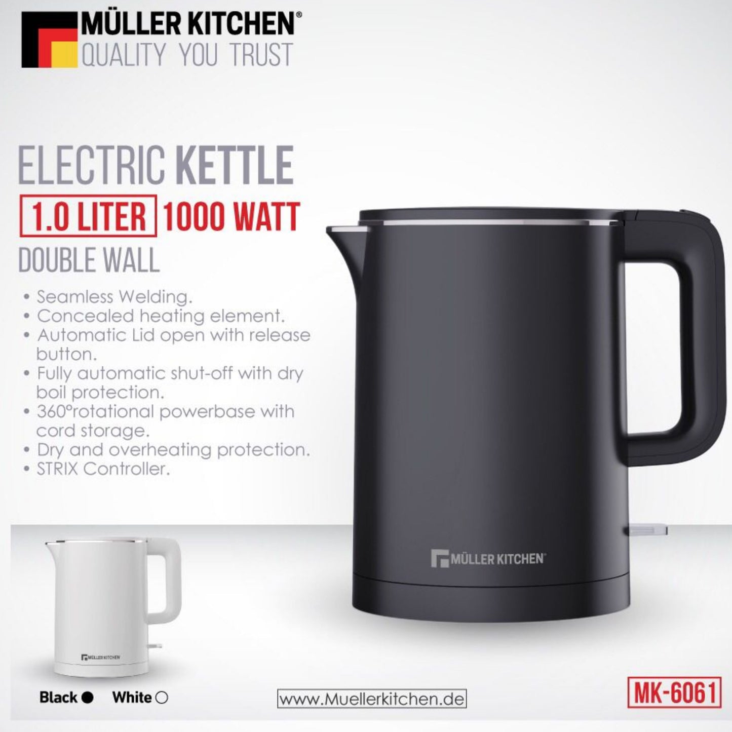 Electric Watter Kettle – 1000W- 1L