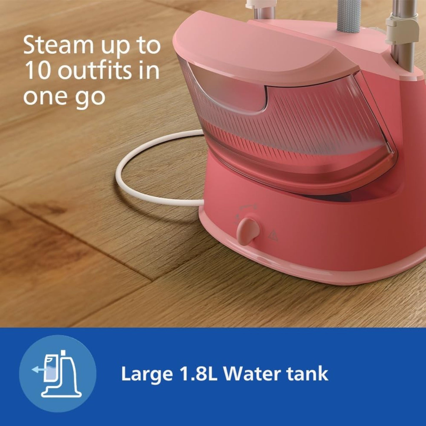 PHILIPS Standing Garment Steamer -1800 Watts, 1.8 LTR Water Tank