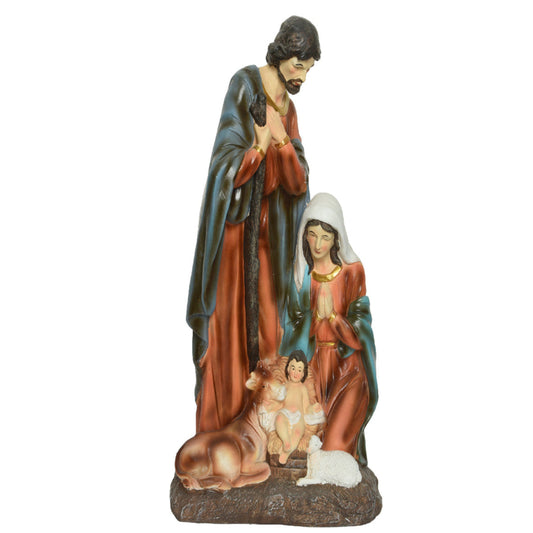 Nativity set polymagnesium on stone L.21cm x W.38.5cm x H.71cm