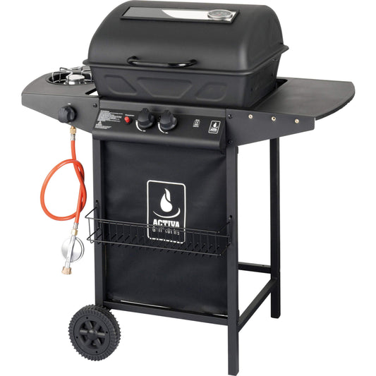 ACTIVA Lava stone gas and volcano stone  grill, black