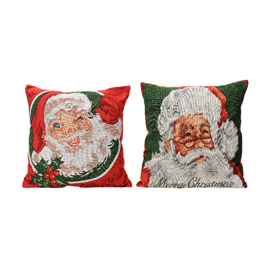 Cushion polyester jacqured santa design L.43cm x W.43cm x H.2.5cm