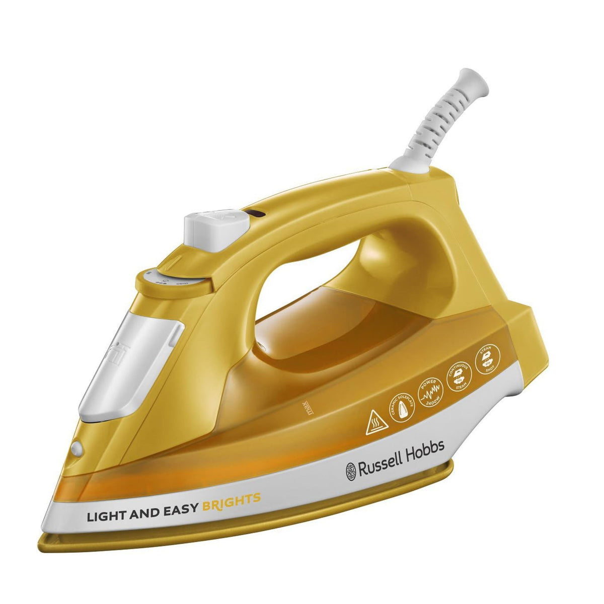 Russell Hobbs Steam Iron Possible Vertical Steaming Iron - Yellow 24800-56 Light and Easy