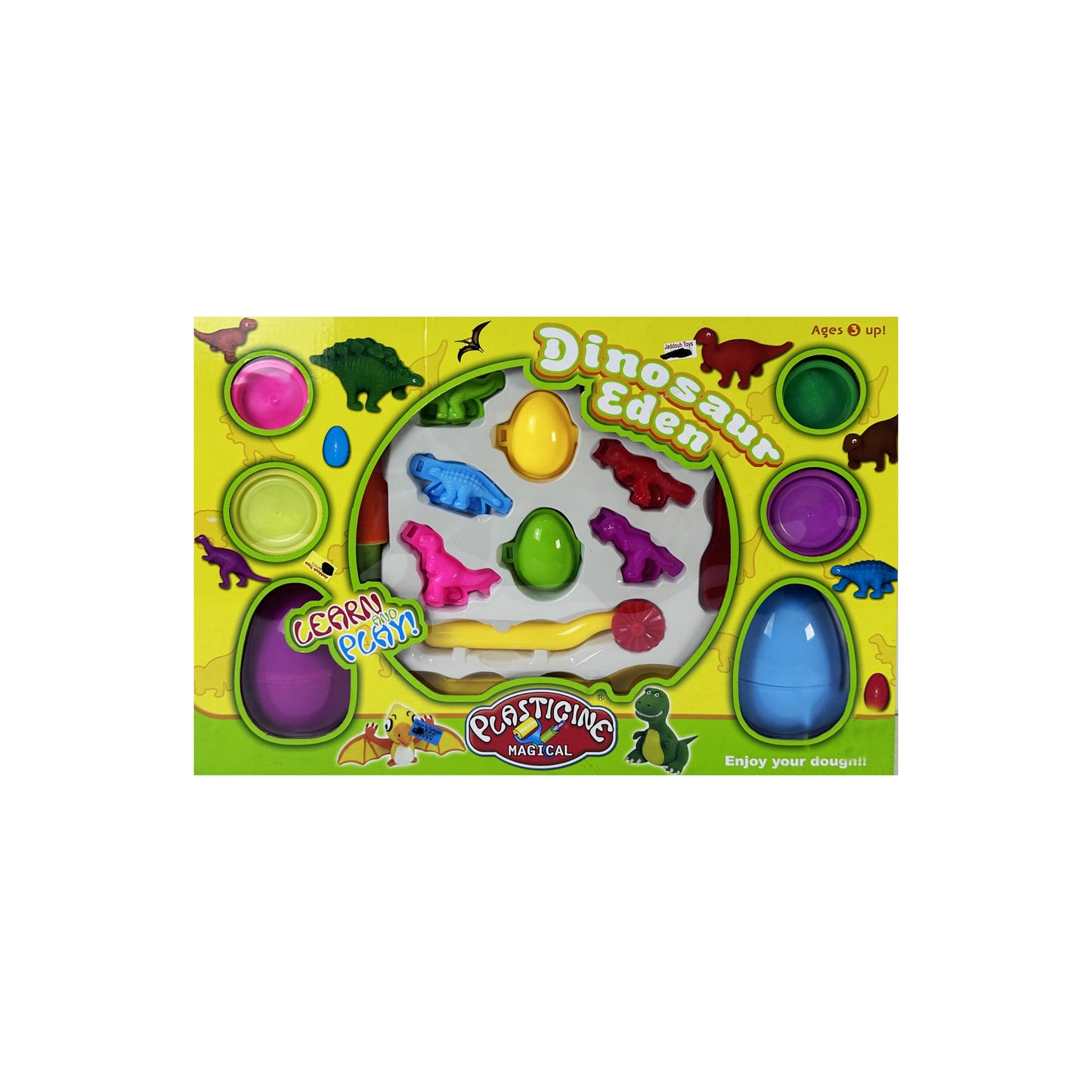 Modeling Clay Dinosaur Eden Creation 200G colors Blue, Red, Yellow and white