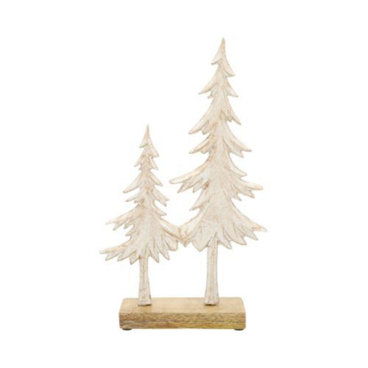 wooden Deco Goldrush 2 Trees on Base L=14cm W=5cm H=20cm