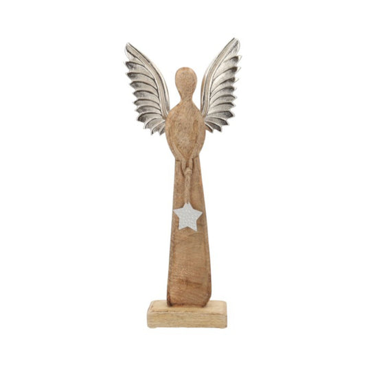 Wooden Angel Mango Wings Star Pendant L=12cm W=6cm H=34cm