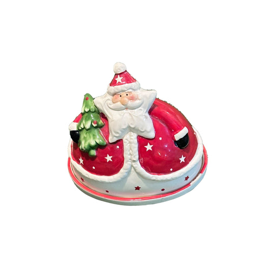 Christmas porcelain pate with cover - 22 cm
