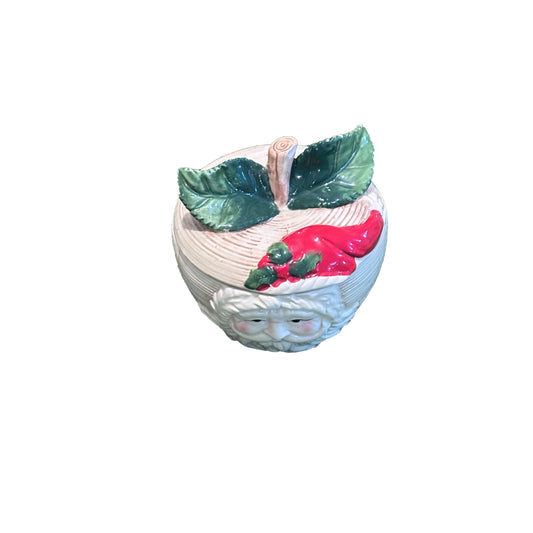 Christmas Porcelain Jar With Cover 18cm