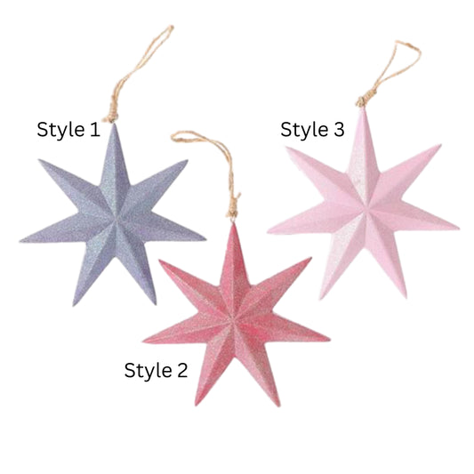marble hanger glittery Stars L=16cm W=16cm