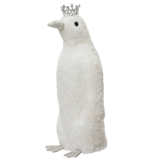 Penguin polyester glitter with crown L.25cm x W.25cm x H.47cm