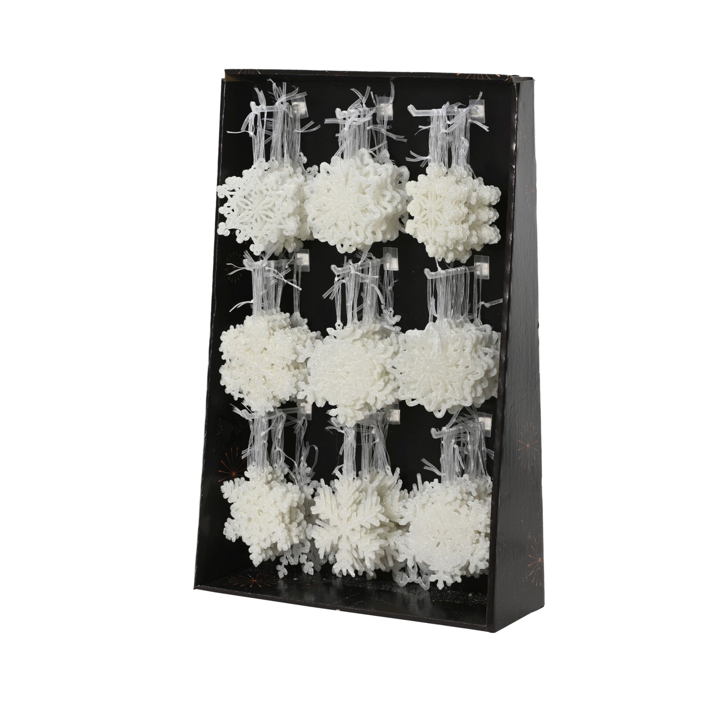 Snow flake plastic glitter  winter white 10cm
