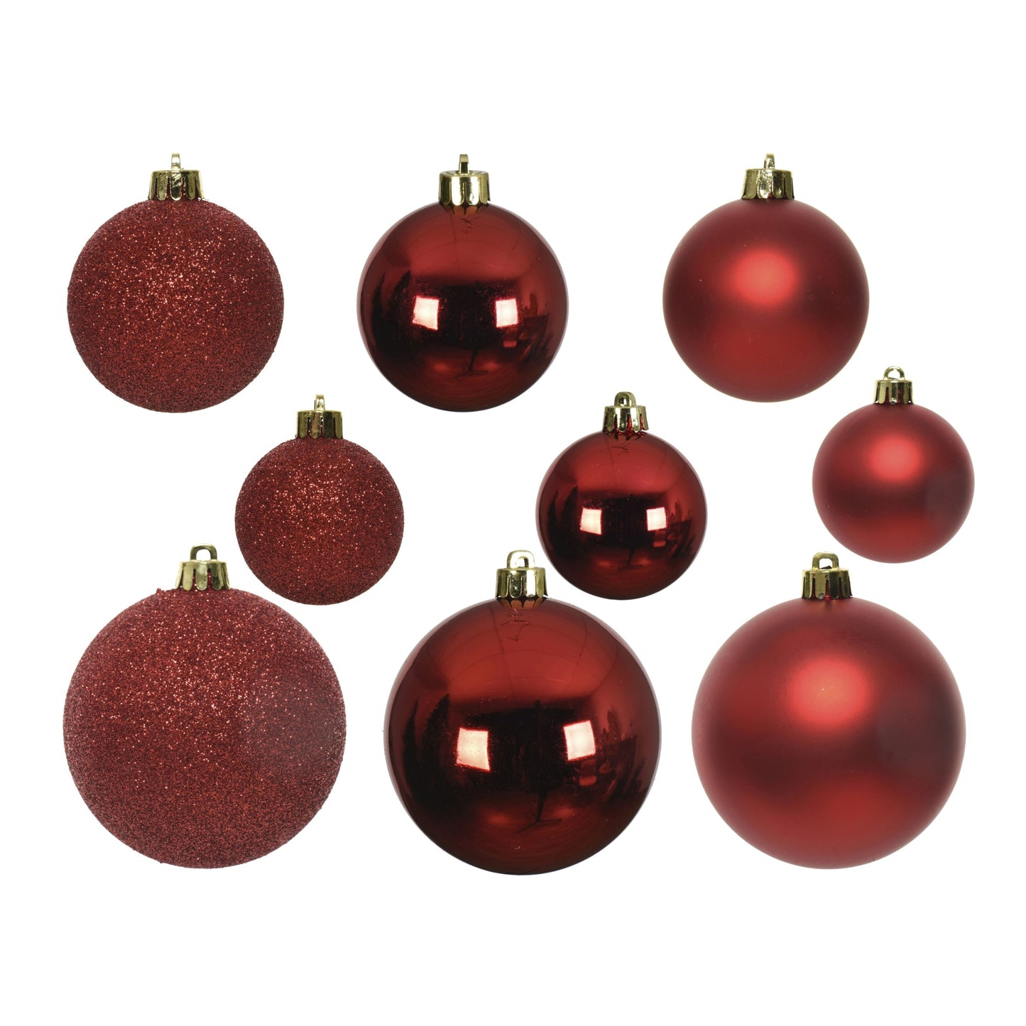 Baubles polystyrene shiny, matt, glitter mix 30 pcs mixed