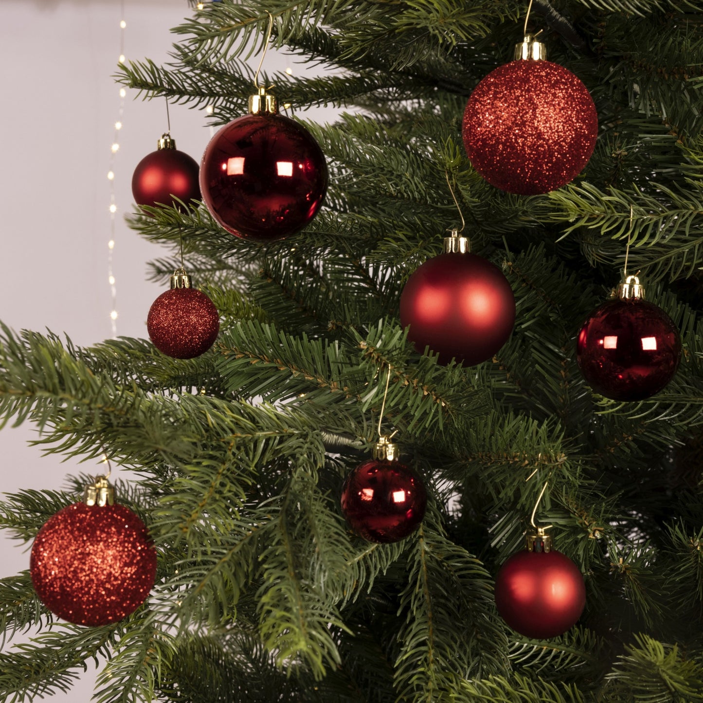Baubles polystyrene shiny, matt, glitter mix 30 pcs mixed