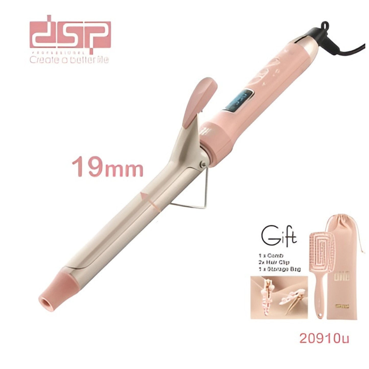 DSP Hair Curler 19mm - Peach Pearl Series Model