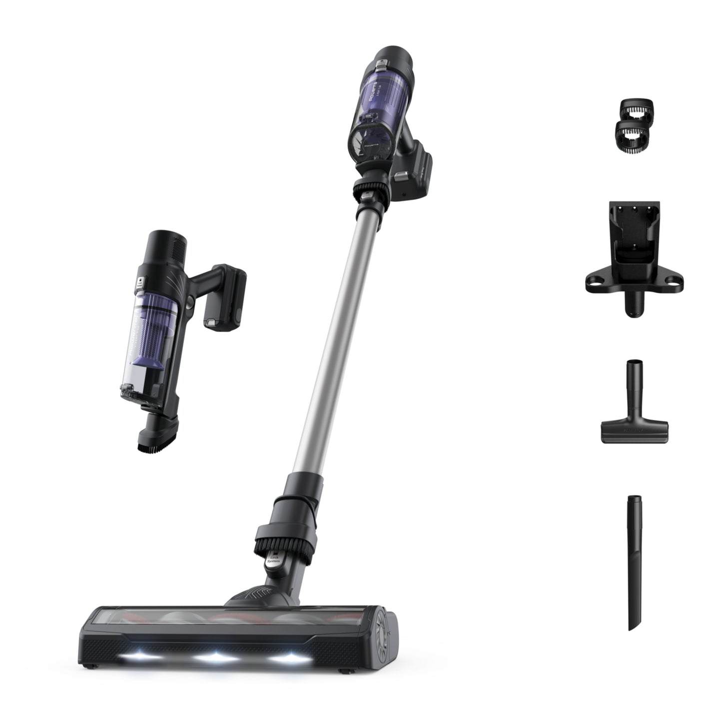 Rowenta X-Pert 7.60 Cordless Broom Vacuum Cleaner, 140 W, 45 min Runtime, Lightweight and Versatile, Motorized Brush with LED, Accessory for Grooves and Sofas, Charging Dock,