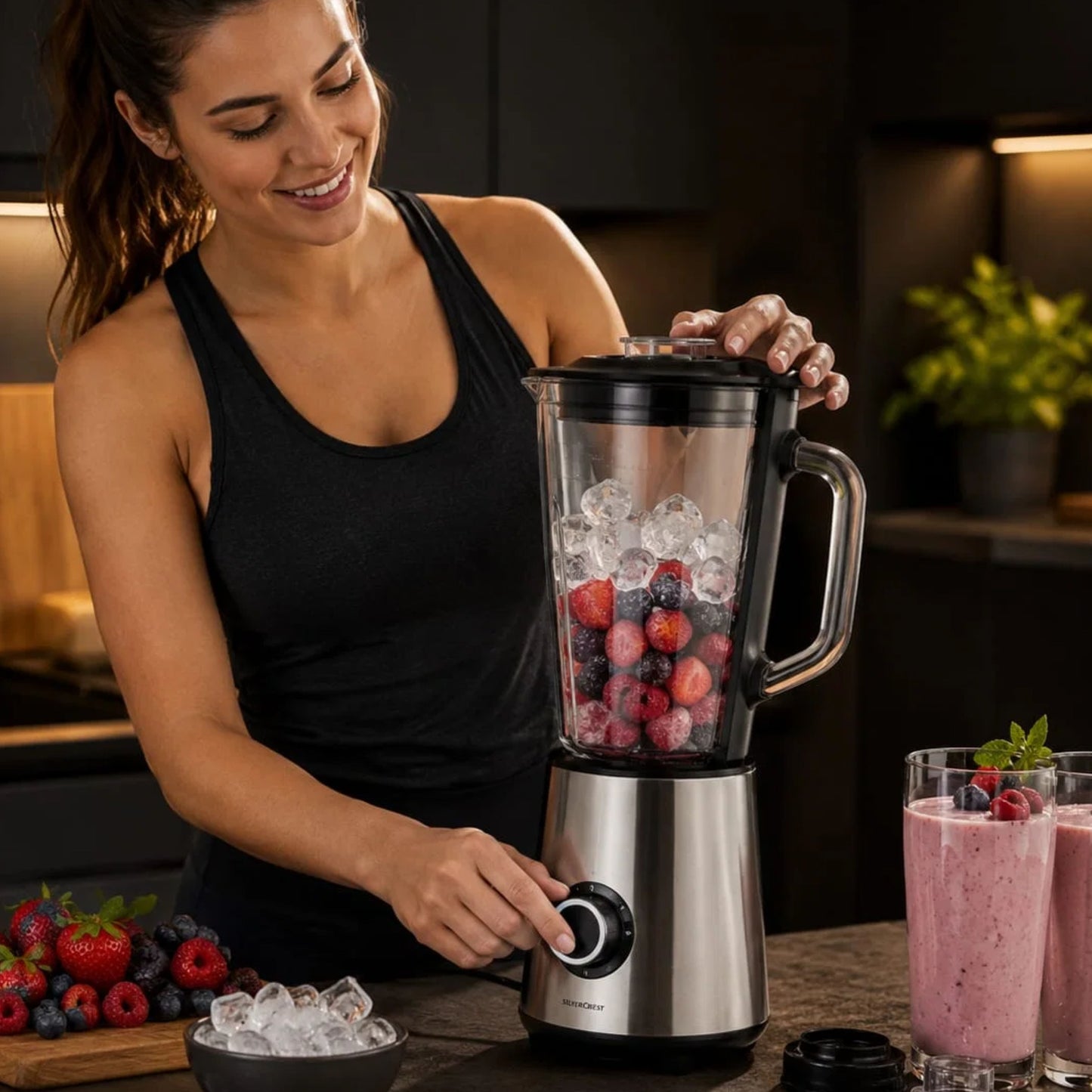 SilverCrest Glass Jar Blender ice crusher - 600W