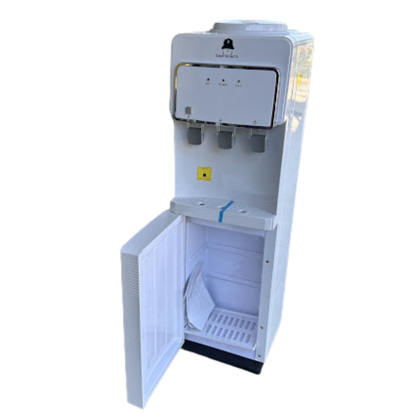 Samitronics top load water dispenser with storage cabinet
