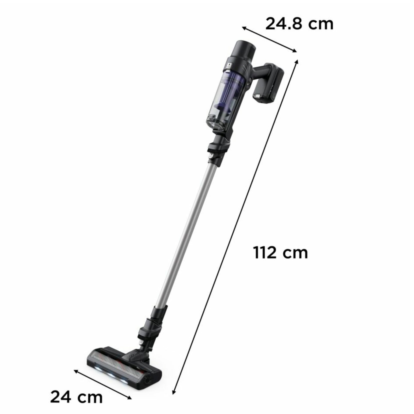 Rowenta X-Pert 7.60 Cordless Broom Vacuum Cleaner, 140 W, 45 min Runtime, Lightweight and Versatile, Motorized Brush with LED, Accessory for Grooves and Sofas, Charging Dock,