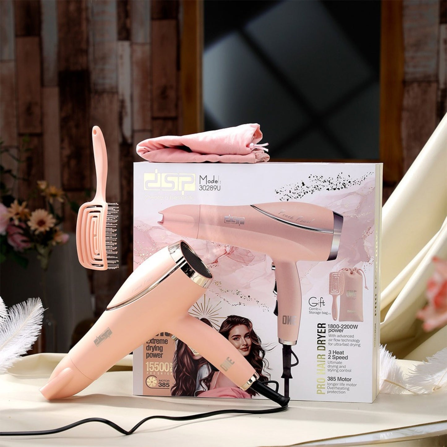 DSP Hair Dryer 2200W – Peach Pearl Series