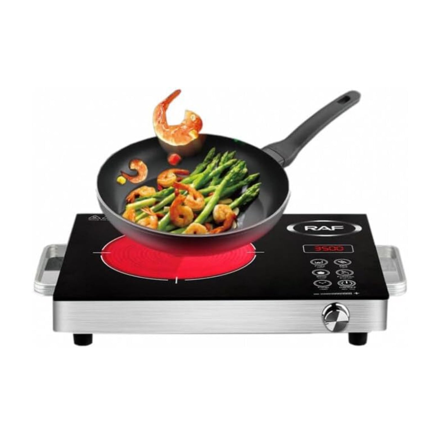 RAF Electric Hot Plate Single Burner , 3500 Watt, 220v, 50Hz, Black