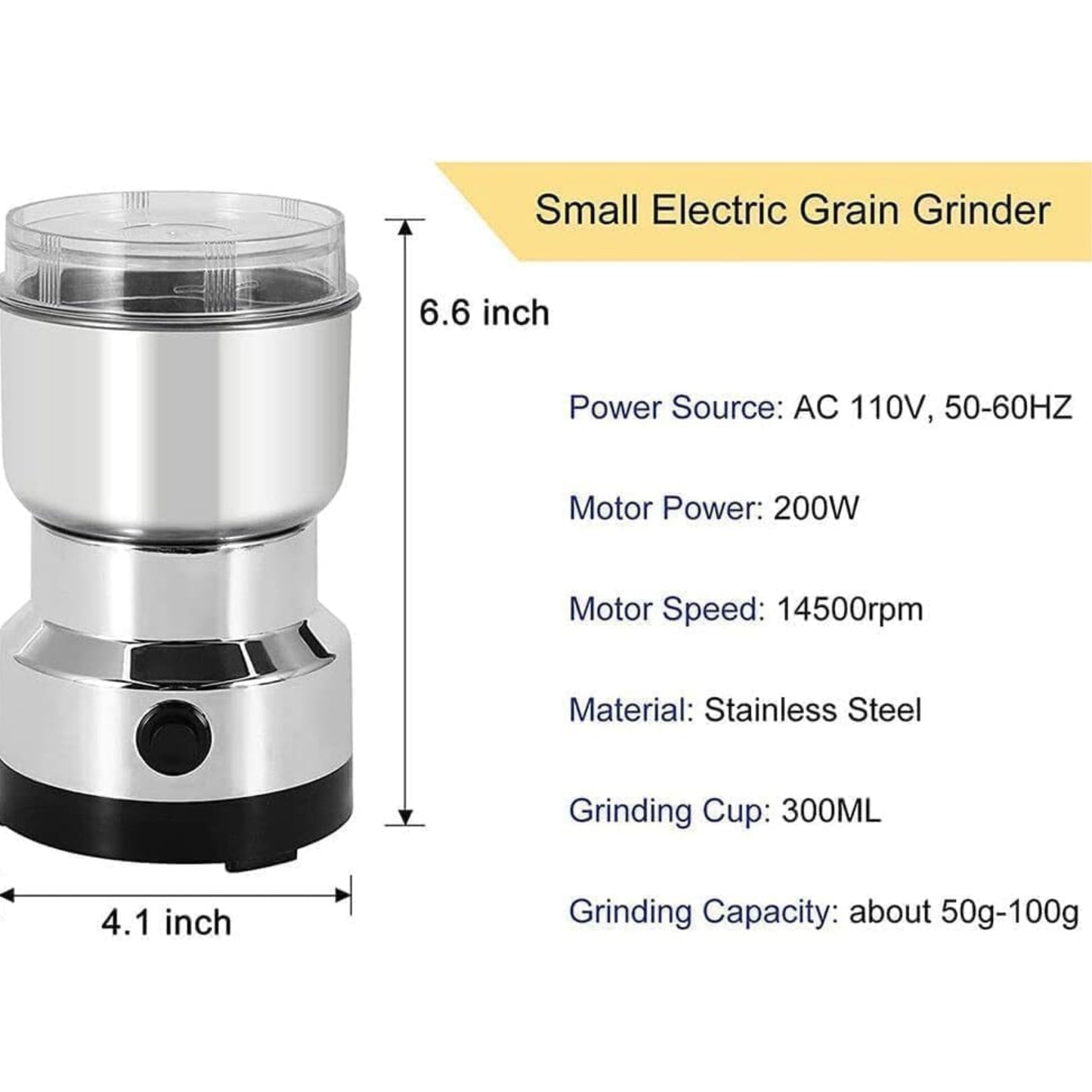 SOVIO Grinder Stainless Steel 200 Watt - 150ml