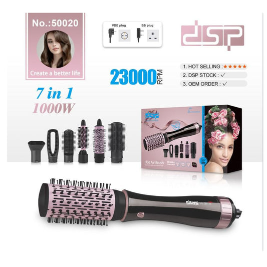 DSP 7-in-1 Multifunctional Hot Air Brush and Hair Styler Set 1000W