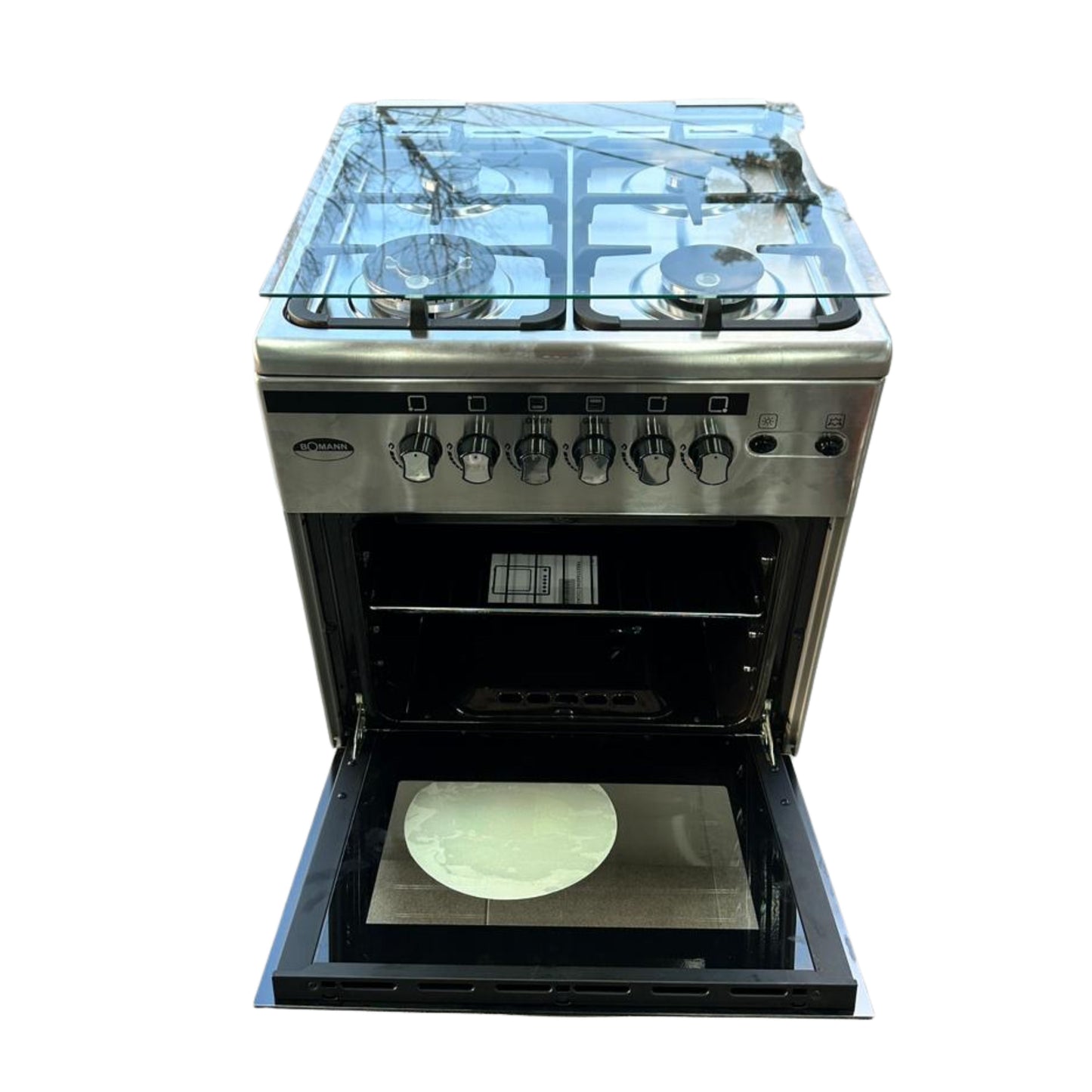 Bomann Freestanding Gas Cooker  4 burners  1 Door - 60cm Silver