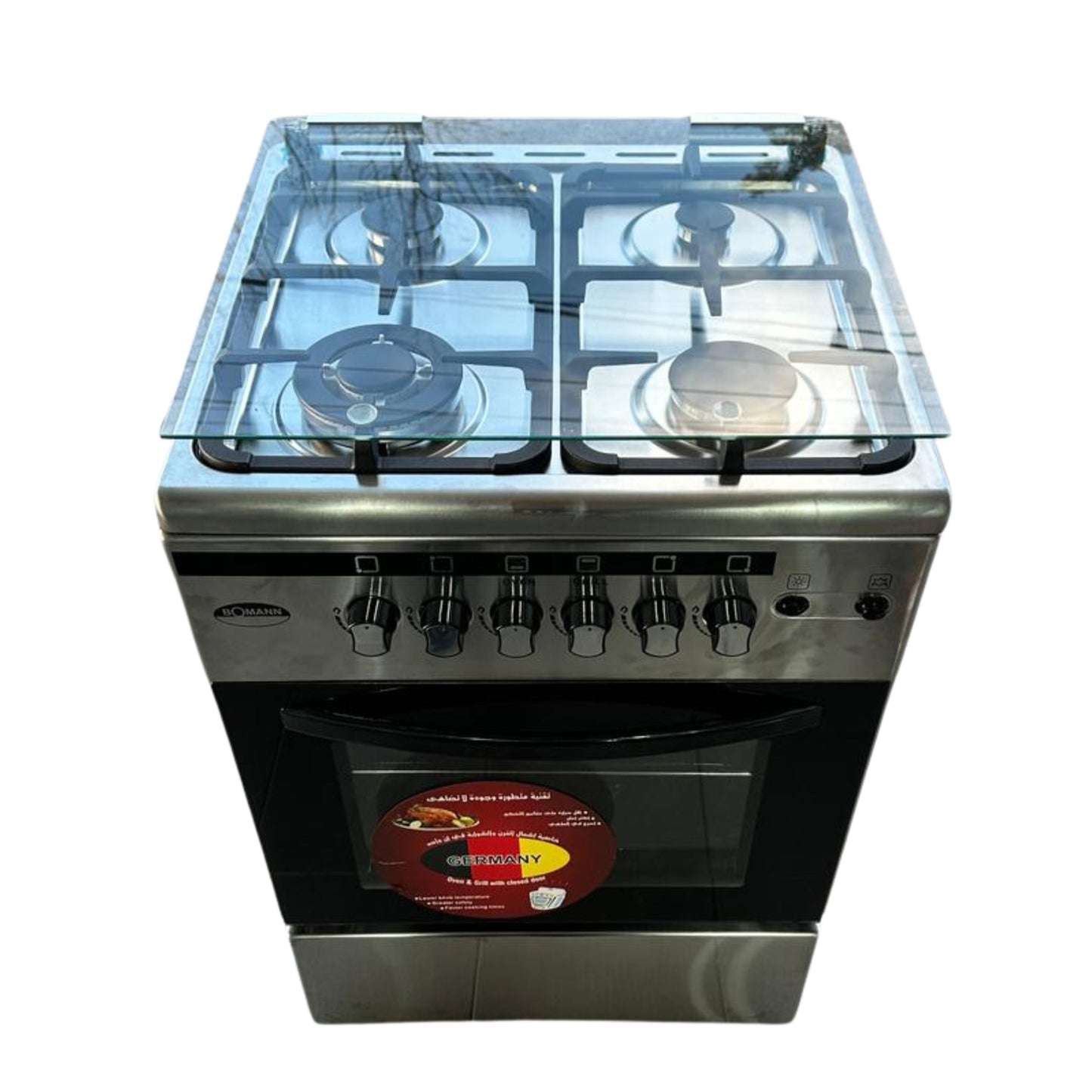 Bomann Freestanding Gas Cooker  4 burners  1 Door - 60cm Silver