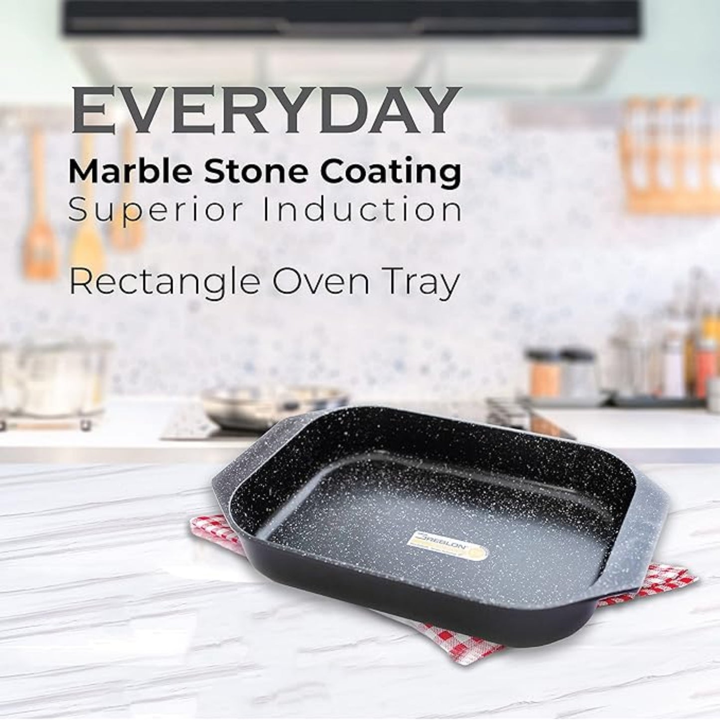 Müller Kitchen PFOA Rectangle Die Cast Aluminum Free Baking Tray (Black, 4.4L, 35cm)