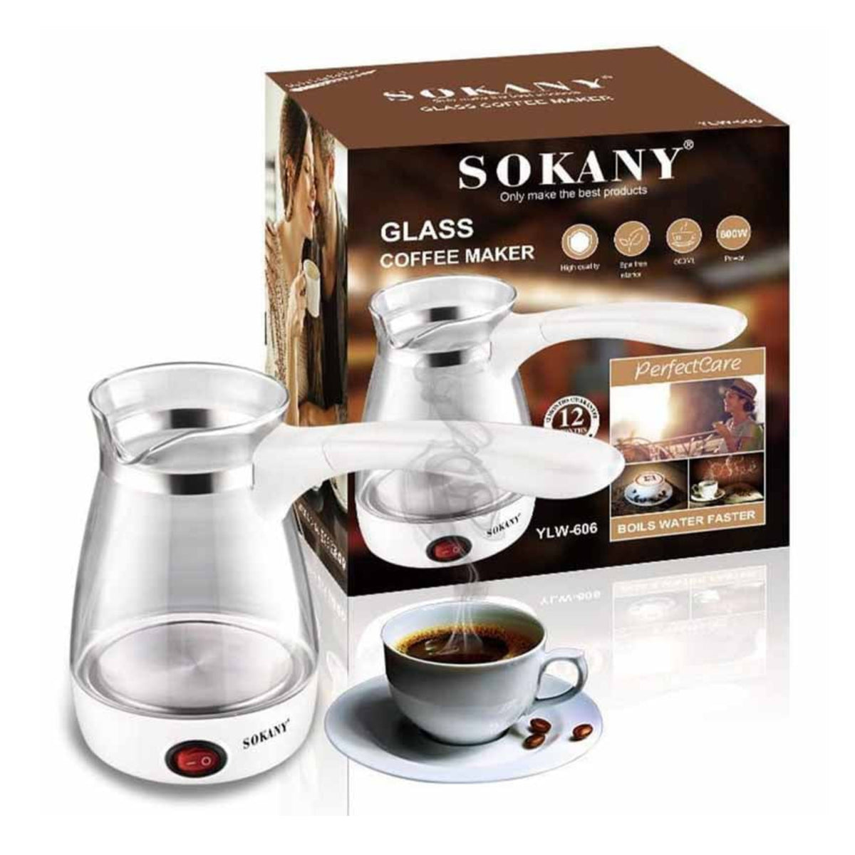 Sokany Glass Turkish Coffee Maker Sokany 500 ml 600 W  YLW-606