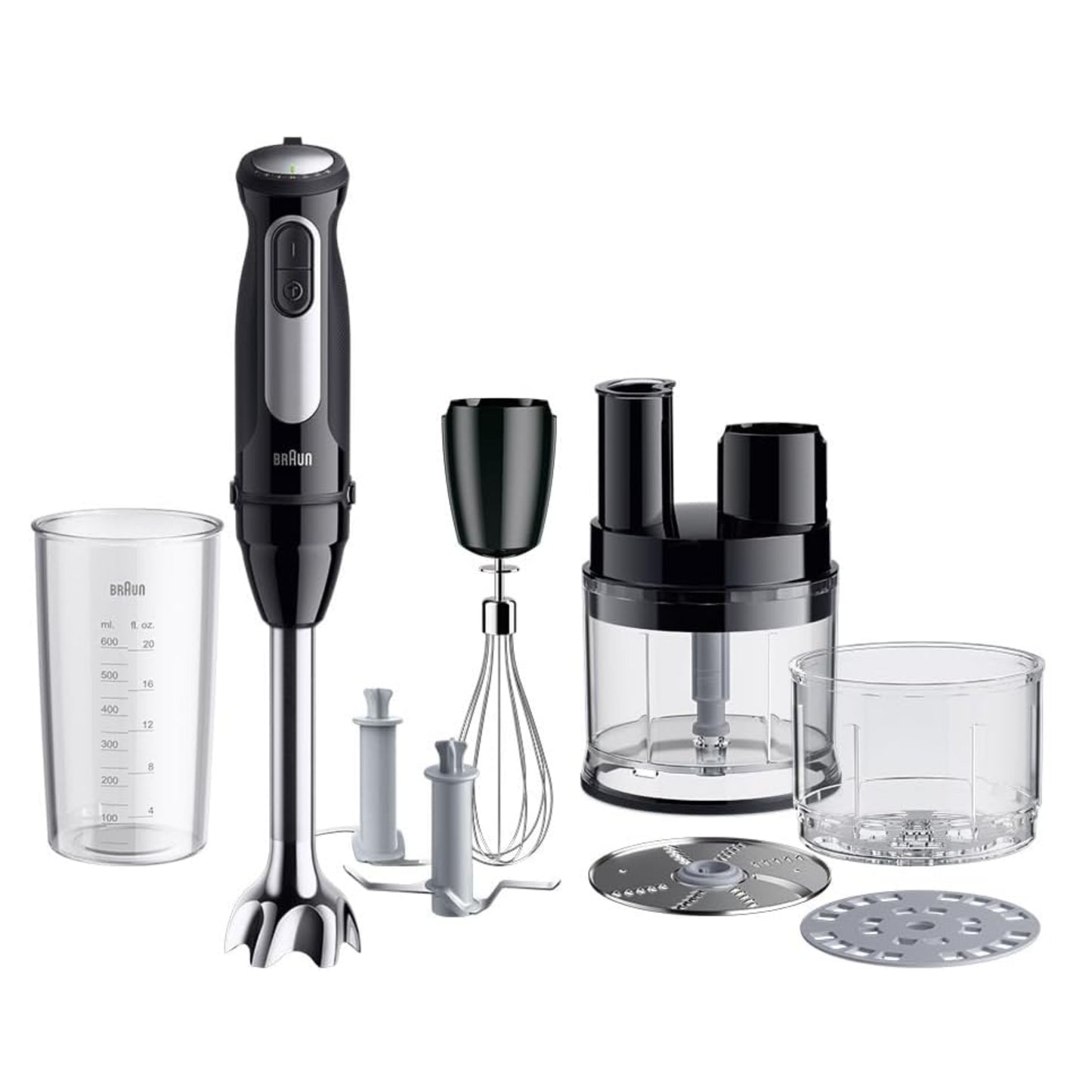 Braun MultiQuick 5 Pro  - Electric Hand Blender with 25 Speed Levels, Easy Click System Plus, 4-Piece Accessory Set, 1000 Watt, Black