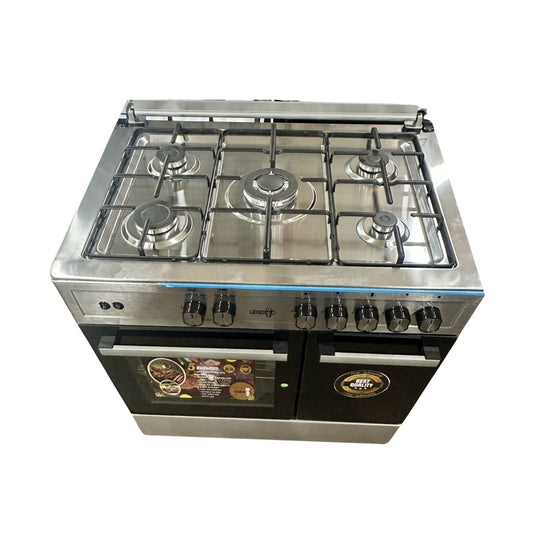 General naf gas cooker 5 burners 2 Doors - Silver