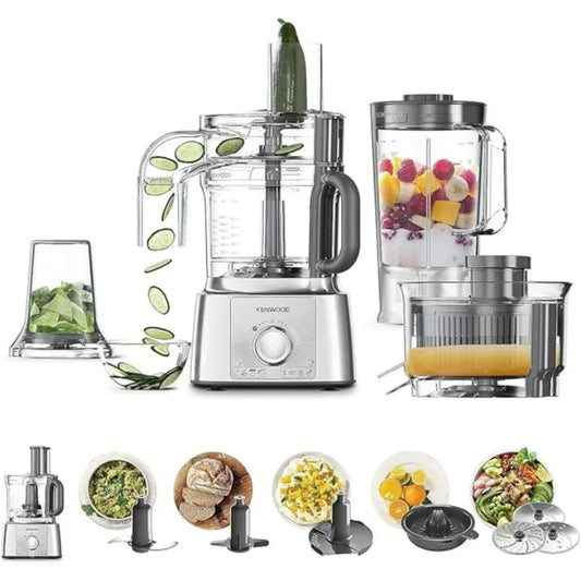 Kenwood – Multipro Express Food Processor, 3 Litre, 1.2 L Blender, Dough Hook, Whisk, 3 Slicing and Grating Discs, Multi Mill, 1000 Wonal - 2L