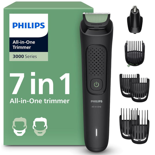 Philips Multigroom Series 3000 – 7-in-1 All-in-One Beard, Hair & Body Trimmer with Self-Sharpening Blades, 60 Min Runtime & Washable Design