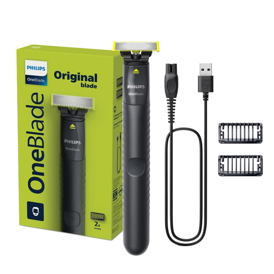 Philips OneBlade Trim, Edge &amp; Shave Any Length | 2 Stubble Combs, Dual-Sided Blade | Wet &amp; Dry Use, 30min Cordless