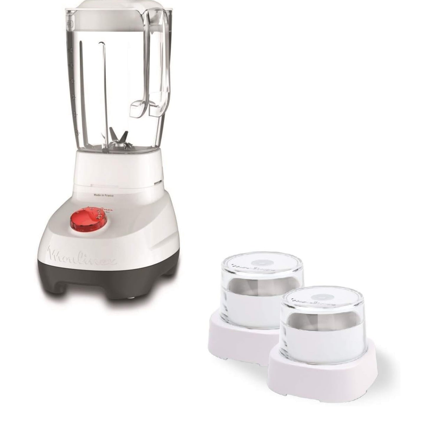 MOULINEX Blender | Super Blender 2 L Blender Smoothie Maker | Mixer |700 W | 2 Attachments | White/Black | 2 Years Warranty |