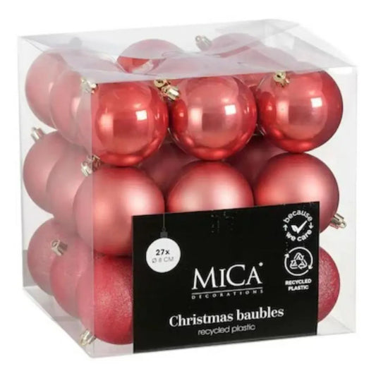 "Bauble unbreakable salmon 27 pieces - d6cm "