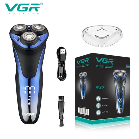 VGR  Professional Beard Shaver Electric Hair Shavers Washable Shaver IPX7 VGR  With LED Display Hair Remover