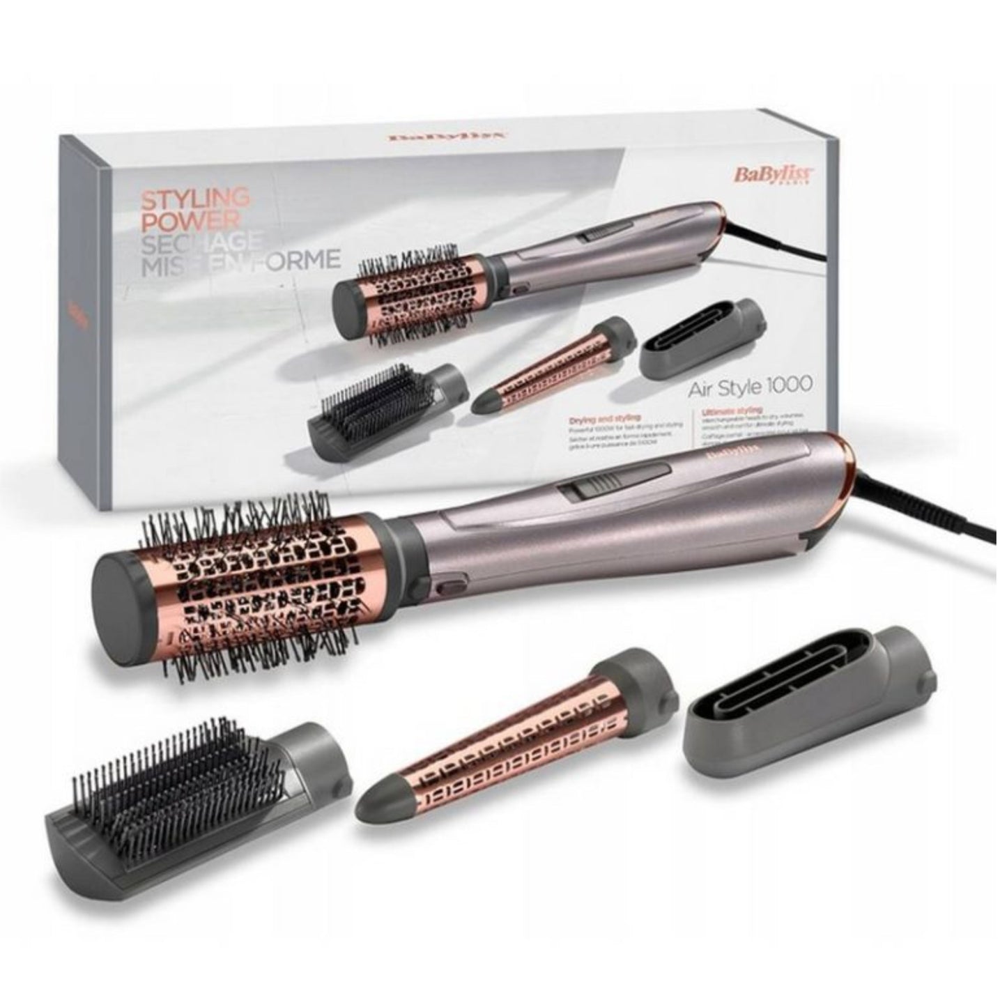 BaByliss Hair Styler 1 with Adjustable Heat Settings, Tourmaline Ceramic - 1000W