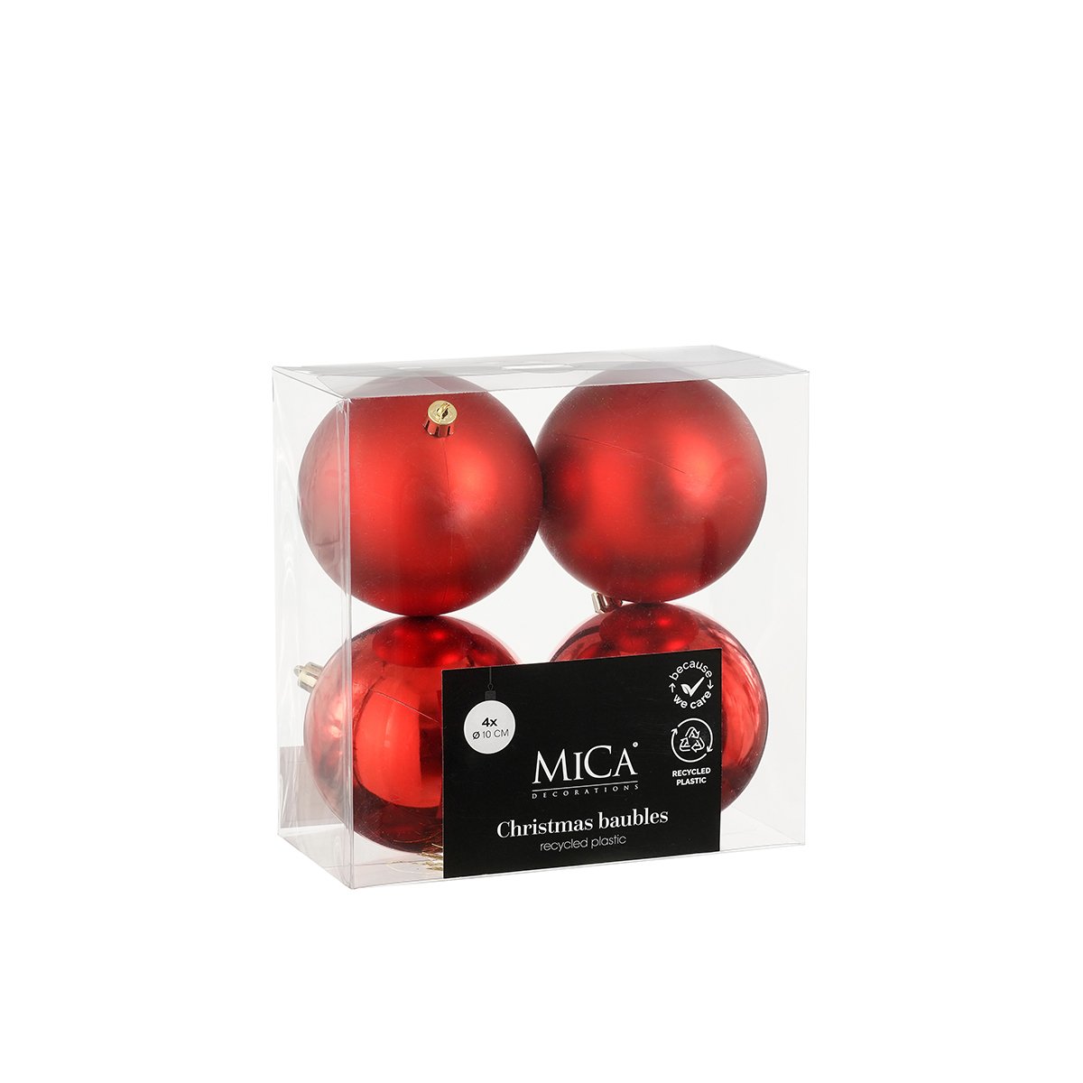 Bauble unbreakable red 4 pieces - d10cm