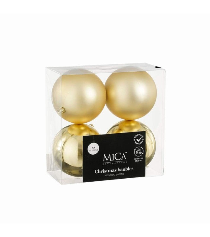 "Bauble unbreakable gold 4 pieces 10cm Gold