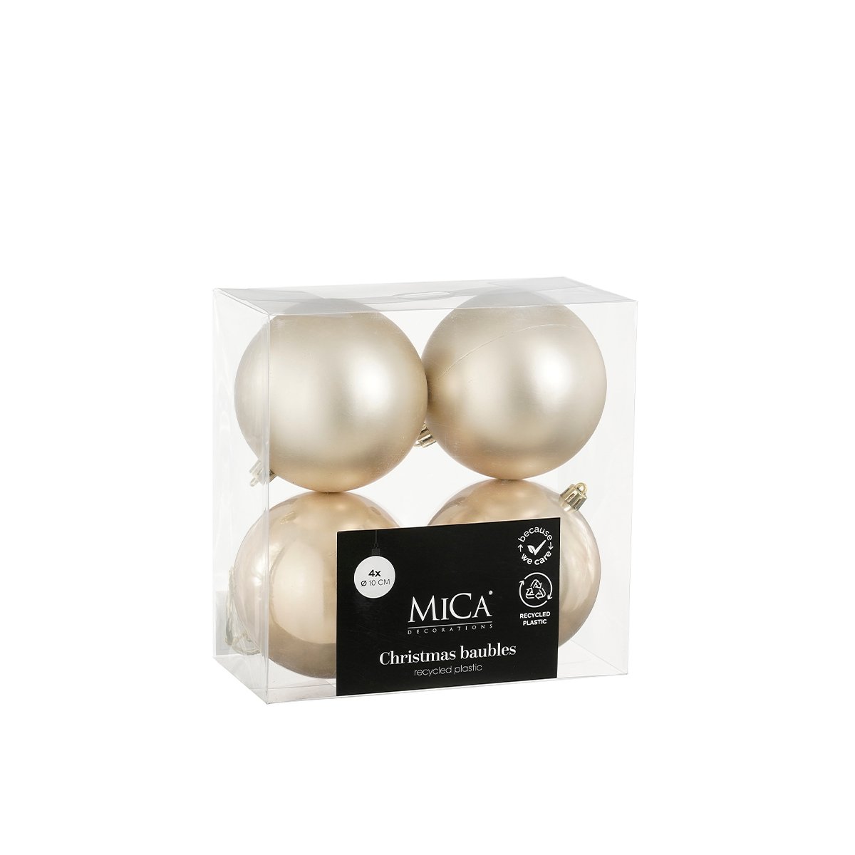 "Bauble unbreakable creamy pearl 4 pieces 10cm Creamy pearl