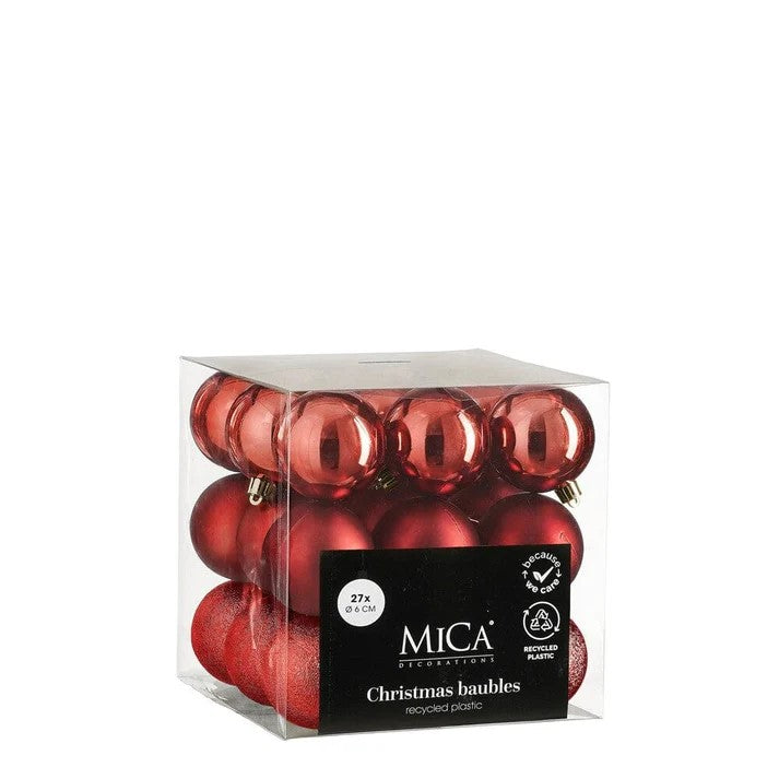 "Bauble unbreakable red 27 pieces