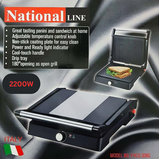 National   panini Contact Grill 2200W Stainless Steel