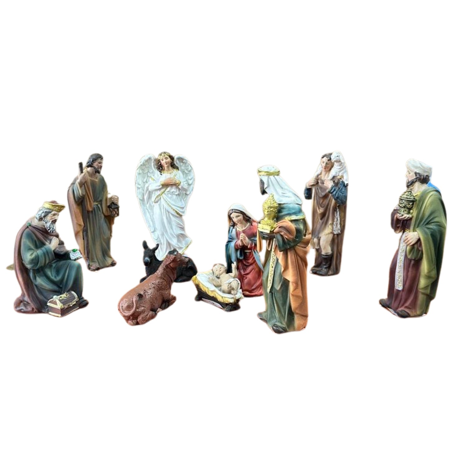 Nativity scene set status 15cm - colored