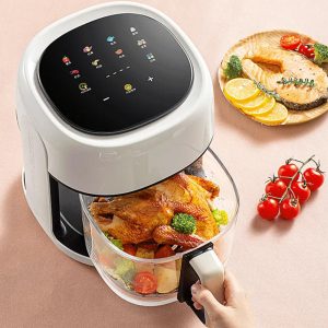 Silver Crest Digital Air Fryer with Glass  Basket for less toxicity  2400W 8.5L - White
