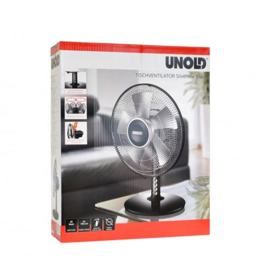 UNOLD Stylish table fan Table fan black-silver - 12'' - 30cm