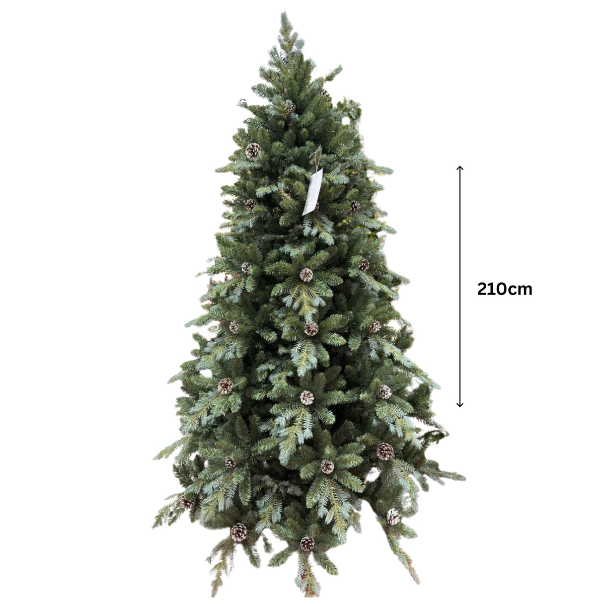 Christmas Tree  Greenwith pine cones - 210cm 26833